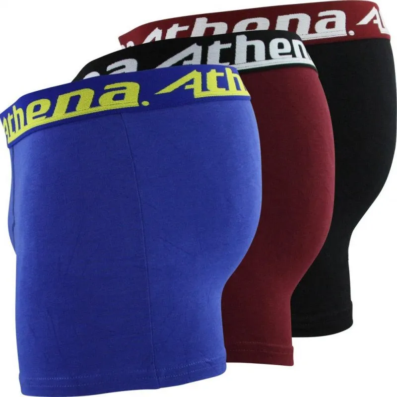ATHENA Lot de 3 Boxers Garçon Coton TRIOCHOC Noir Bleu Bordeaux